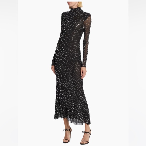 Self Portrait Embellished Mesh Midi DressBlackSize 4Worn 1xPerfect condition